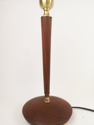 Mid-Century Swedish Teak and Brass Table Lamp from Göteborgs Armaturhandverk, 1950s-UYK-654149