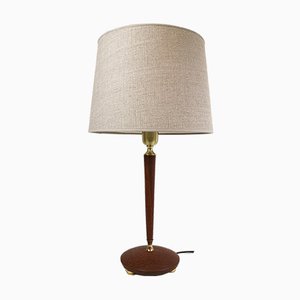 Mid-Century Swedish Teak and Brass Table Lamp from Göteborgs Armaturhandverk, 1950s-UYK-654149