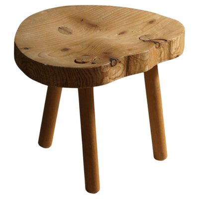 Mid-Century Swedish Tripod Stool in Solid Pine Wood, 1960s-MXF-1369991