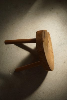 Mid-Century Swedish Tripod Stool in Solid Pine Wood, 1960s-MXF-1369991