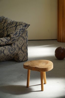 Mid-Century Swedish Tripod Stool in Solid Pine Wood, 1960s-MXF-1369991