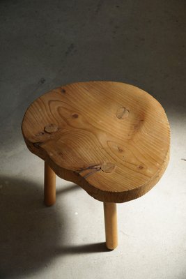 Mid-Century Swedish Tripod Stool in Solid Pine Wood, 1960s-MXF-1369991