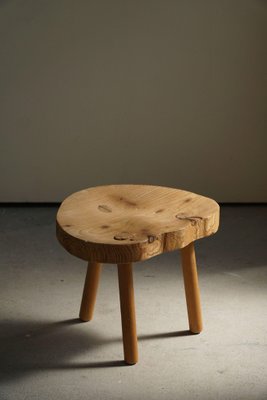 Mid-Century Swedish Tripod Stool in Solid Pine Wood, 1960s-MXF-1369991