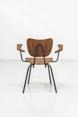 Mid-Century Swedish Tubular Steel and Teak Armchair-KO-635124