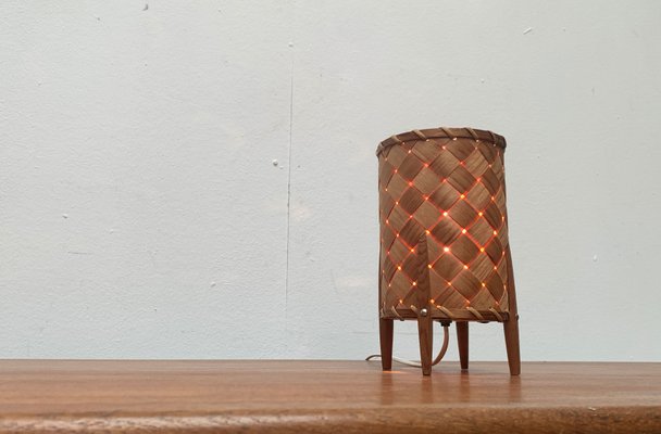 Mid-Century Swedish Wooden Veneer Table Lamp from Vamhus, 1960s-UAH-1351219