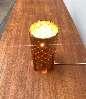 Mid-Century Swedish Wooden Veneer Table Lamp from Vamhus, 1960s-UAH-1351219