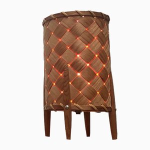 Mid-Century Swedish Wooden Veneer Table Lamp from Vamhus, 1960s-UAH-1351219