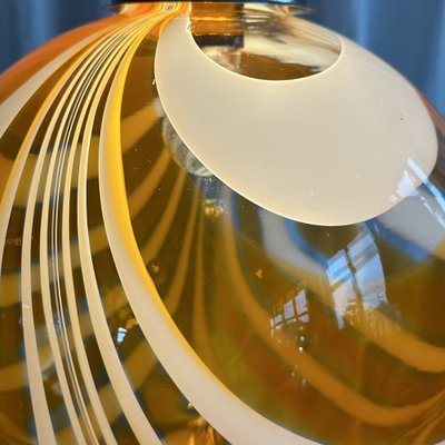 Mid-Century Swirl Murano Glass Globular Pendant Light, 1970s-NOT-2038045