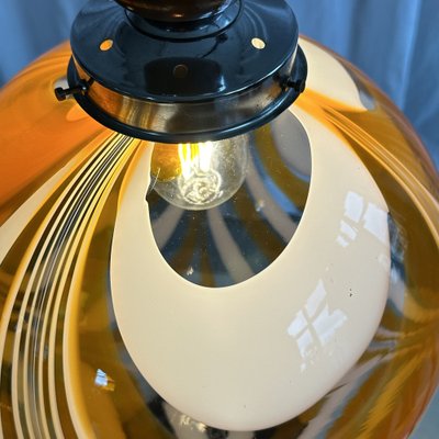 Mid-Century Swirl Murano Glass Globular Pendant Light, 1970s-NOT-2038045