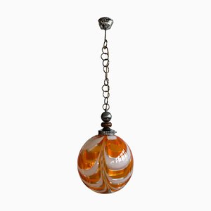 Mid-Century Swirl Murano Glass Globular Pendant Light, 1970s-NOT-2038045