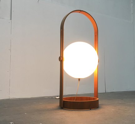 Mid-Century Swiss Space Age Plastic & Plywood Floor Lamp from Temde, 1960s-UAH-465445