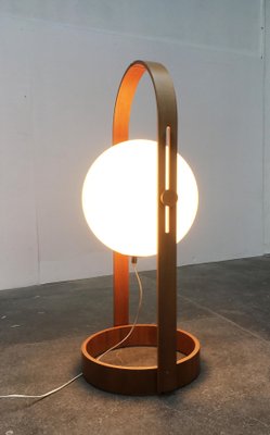 Mid-Century Swiss Space Age Plastic & Plywood Floor Lamp from Temde, 1960s-UAH-465445