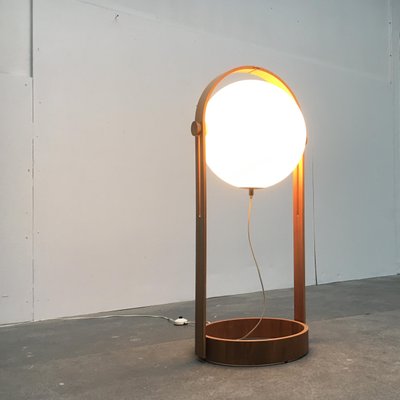 Mid-Century Swiss Space Age Plastic & Plywood Floor Lamp from Temde, 1960s-UAH-465445