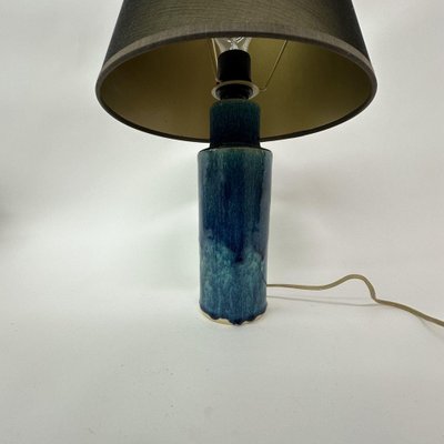 Mid-Century Table Lamp in Blue Ceramic, 1970s-BGP-1797670