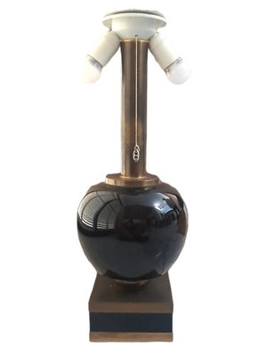 Mid-Century Table Lamp in Brass & Porcelain-TCS-1323147