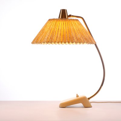 Mid-Century Table Lamp in Brass with Pleated Shade & Shrink Varnish Base from Cosack-QBR-1017618