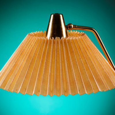 Mid-Century Table Lamp in Brass with Pleated Shade & Shrink Varnish Base from Cosack-QBR-1017618