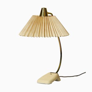 Mid-Century Table Lamp in Brass with Pleated Shade & Shrink Varnish Base from Cosack-QBR-1017618