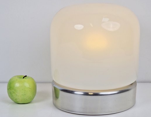 Mid-Century Table Lamp in Frosted Glass and Aluminium from Doria Leuchten, 1960s-AXJ-1749452