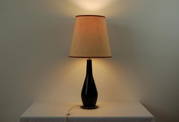 Mid-Century Table Lamp in Glass & Fabric from Stilnovo, 1950s-IVC-1181991