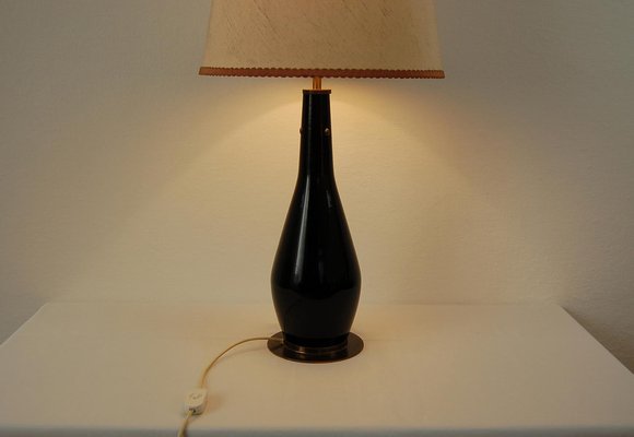 Mid-Century Table Lamp in Glass & Fabric from Stilnovo, 1950s-IVC-1181991