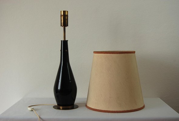 Mid-Century Table Lamp in Glass & Fabric from Stilnovo, 1950s-IVC-1181991