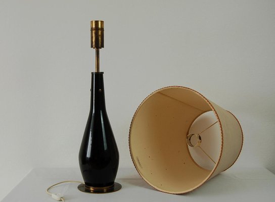 Mid-Century Table Lamp in Glass & Fabric from Stilnovo, 1950s-IVC-1181991