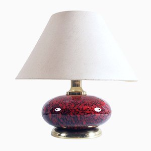 Mid-Century Table Lamp in Murano Glass & Gilt Brass by Tommaso Barbi-NJV-974679