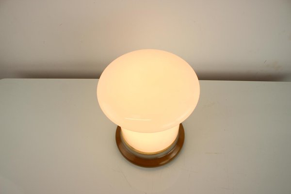 Mid-Century Table Lamp in Opal Glass and Ceramic by Ivan Jakeš for Osvetlovaci Sklo-TZ-1792667