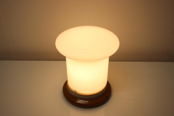 Mid-Century Table Lamp in Opal Glass and Ceramic by Ivan Jakeš for Osvetlovaci Sklo-TZ-1792667