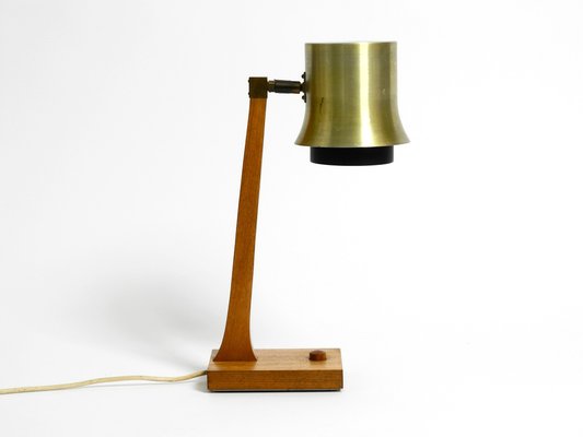 Mid-Century Table Lamp in Teak with Aluminum Shade, Denmark-RR-1290974