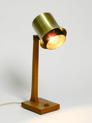 Mid-Century Table Lamp in Teak with Aluminum Shade, Denmark-RR-1290974