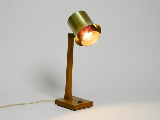 Mid-Century Table Lamp in Teak with Aluminum Shade, Denmark-RR-1290974