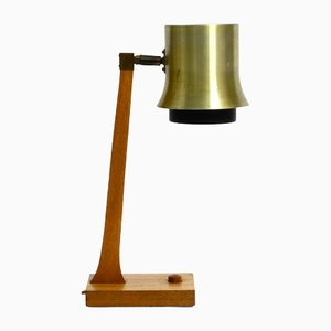 Mid-Century Table Lamp in Teak with Aluminum Shade, Denmark-RR-1290974