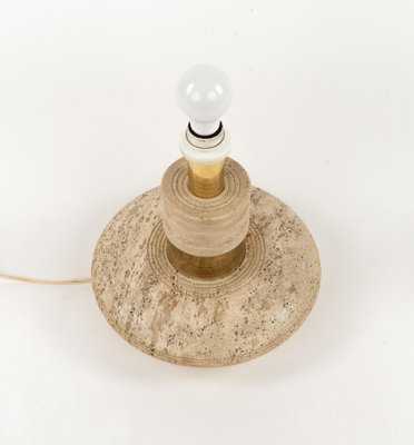 Mid-Century Table Lamp in Travertine and Brass in the style of Fratelli Mannelli, Italy, 1970s-LYQ-1791336