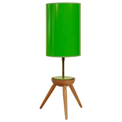 Mid-Century Table Lamp with Wooden Base from Krasna JIzba, 1950s-BAF-763545