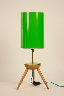 Mid-Century Table Lamp with Wooden Base from Krasna JIzba, 1950s-BAF-763545