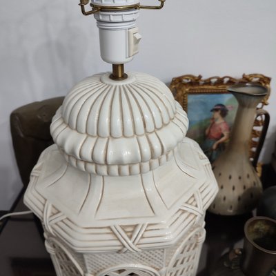 Mid-Century Table Lamps in Ivory Glazed Terracotta, Italy, 1970s, Set of 2-YGE-1353126