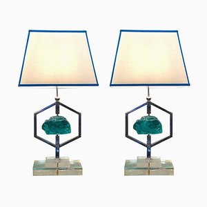 Mid-Century Table Lights attributed to Max Ingrand for Fontana Arte, 1960s, Set of 2-MBH-1769390