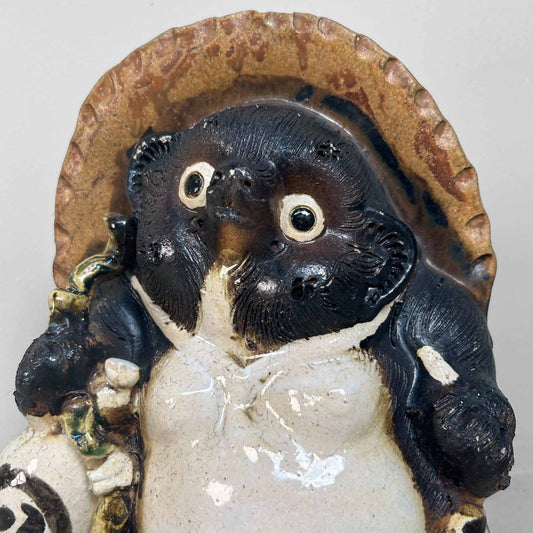 Mid-Century Tanuki Statue in Shigaraki Pottery, Japan, 1980s