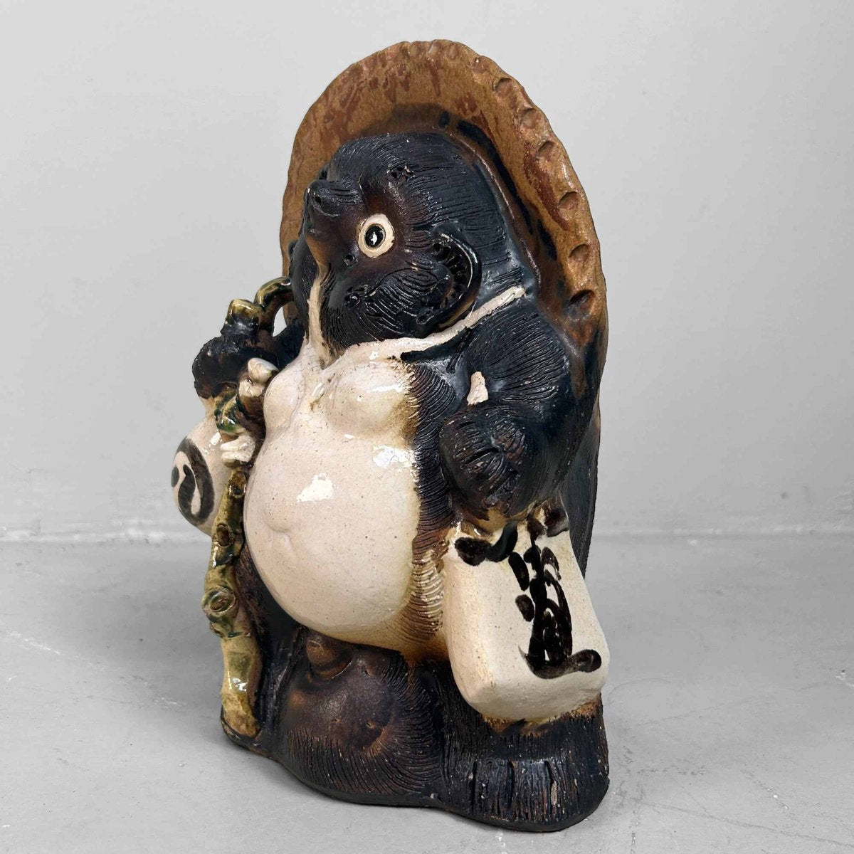 Mid-Century Tanuki Statue in Shigaraki Pottery, Japan, 1980s