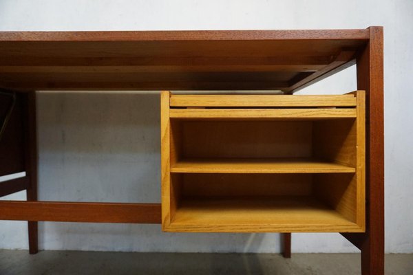 Mid-Century Teak and Ash Wood Desk-GPQ-1349495