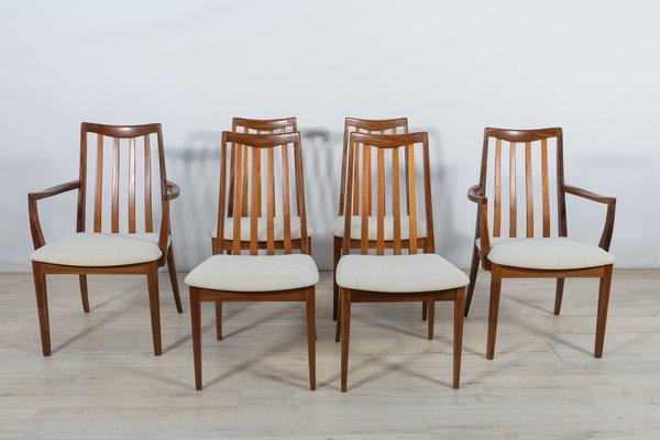 Mid-Century Teak and Fabric Dining Chairs by Leslie Dandy for G-Plan, 1960s, Set of 6-NIT-1371447