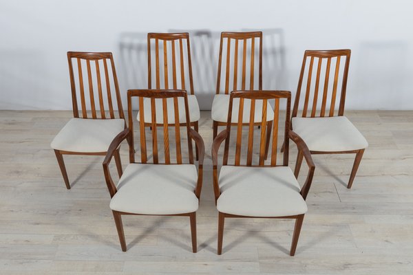 Mid-Century Teak and Fabric Dining Chairs by Leslie Dandy for G-Plan, 1960s, Set of 6-NIT-1371447