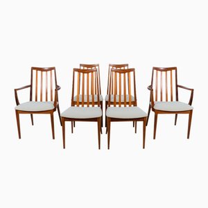 Mid-Century Teak and Fabric Dining Chairs by Leslie Dandy for G-Plan, 1960s, Set of 6-NIT-1371447