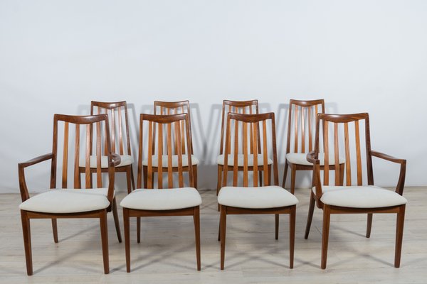 Mid-Century Teak and Fabric Dining Chairs by Leslie Dandy for G-Plan, 1960s, Set of 8-NIT-1370742