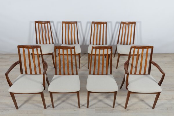 Mid-Century Teak and Fabric Dining Chairs by Leslie Dandy for G-Plan, 1960s, Set of 8-NIT-1370742