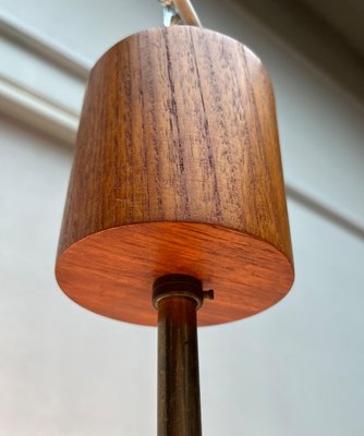 Mid-Century Teak and Glass Pendant Ceiling Lamp, 1960s-UAH-2027775