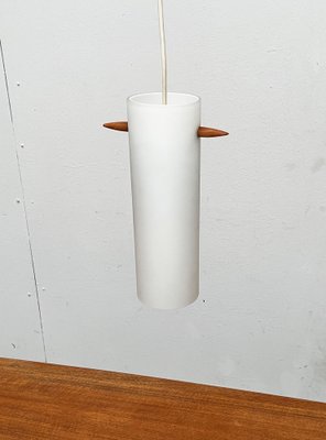 Mid-Century Teak and Glass Pendant Lamp by Uno & Östen Kristiansson for Luxus, Vittsjö, Sweden, 1960s-UAH-1778497