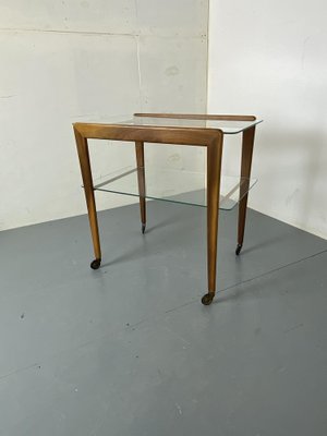 Mid-Century Teak and Glass Trolley Side Table, 1950s-DE-1738689